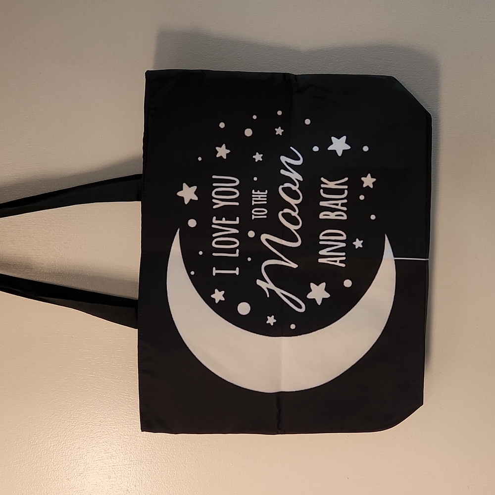 NEW- Tote bag- Shoulder bag - "I LOVE YOU TO THE MOON AND BACK "